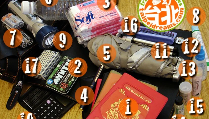 Taiwan-Travel-Bag-Items